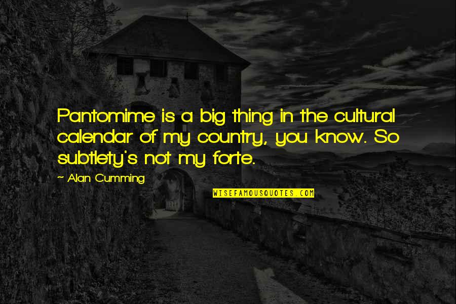 Calendar Quotes By Alan Cumming: Pantomime is a big thing in the cultural