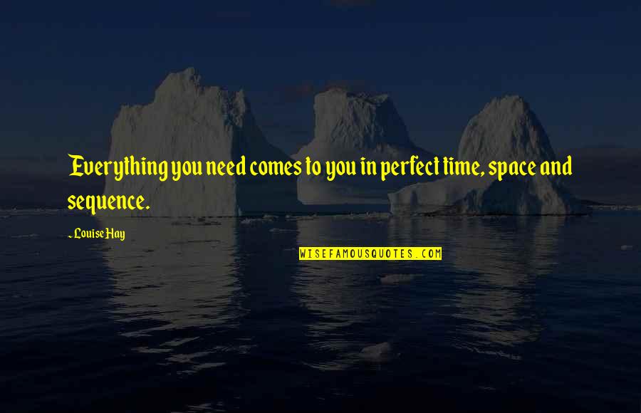 Calguin Quotes By Louise Hay: Everything you need comes to you in perfect