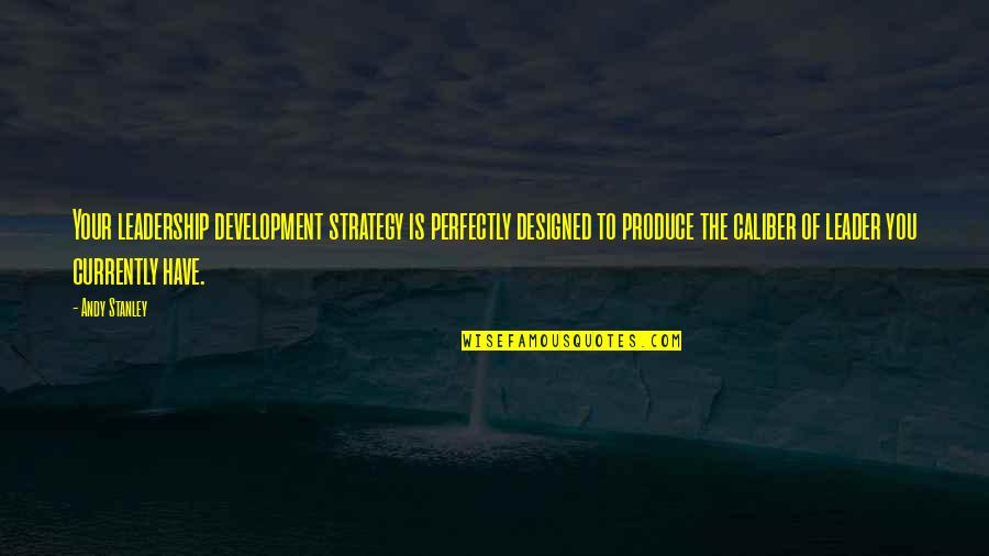 Caliber Quotes By Andy Stanley: Your leadership development strategy is perfectly designed to Caliber Quotes By Andy Stanley: Your leadership development strategy is perfectly designed to