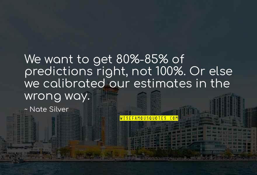Calibrated Quotes By Nate Silver: We want to get 80%-85% of predictions right,