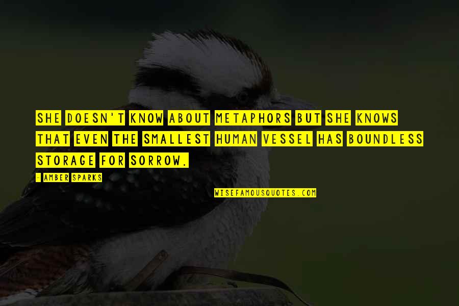 Calidez Significado Quotes By Amber Sparks: She doesn't know about metaphors but she knows Calidez Significado Quotes By Amber Sparks: She doesn't know about metaphors but she knows