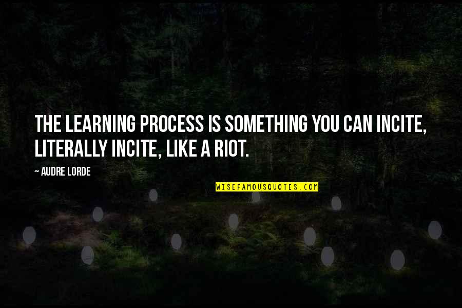 California Dreaming Quotes By Audre Lorde: The learning process is something you can incite,