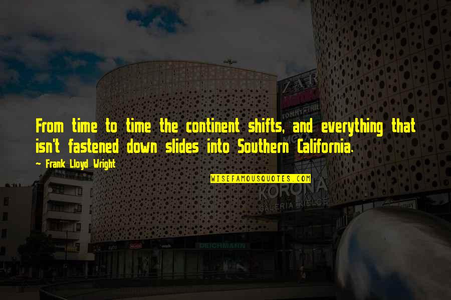 California Quotes By Frank Lloyd Wright: From time to time the continent shifts, and