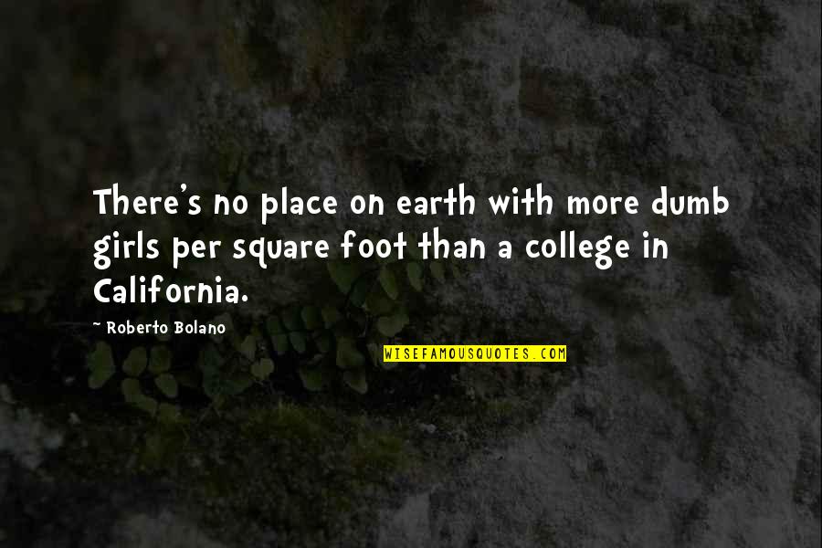 California Quotes By Roberto Bolano: There's no place on earth with more dumb