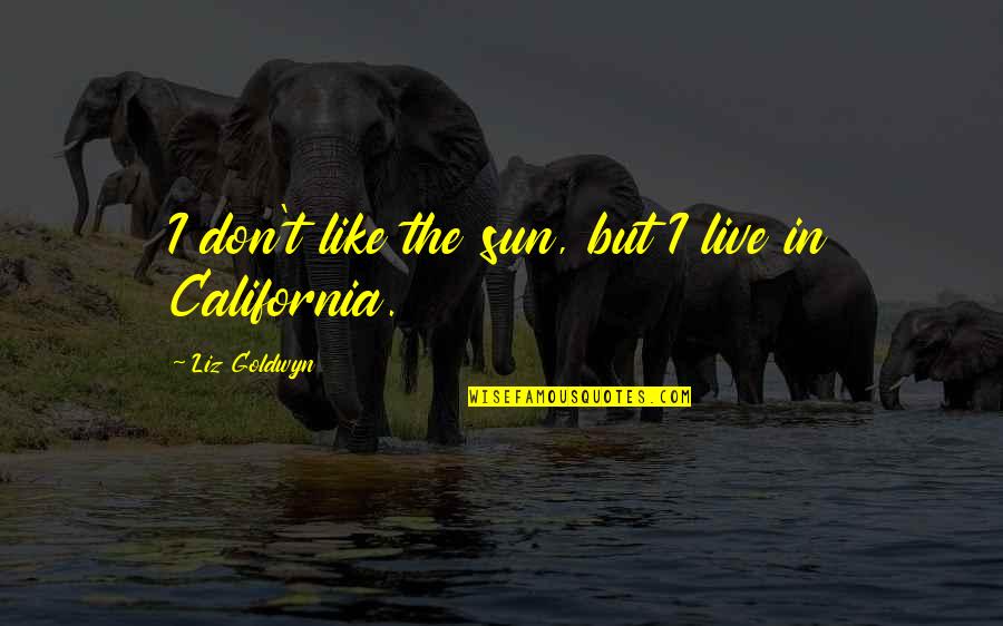 California Sun Quotes By Liz Goldwyn: I don't like the sun, but I live