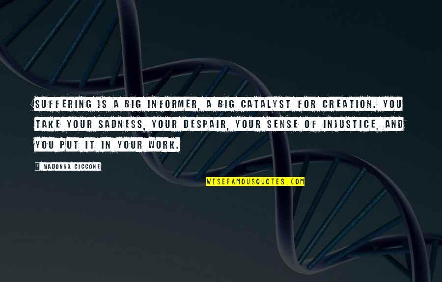 Calixto Global Investors Quotes By Madonna Ciccone: Suffering is a big informer, a big catalyst Calixto Global Investors Quotes By Madonna Ciccone: Suffering is a big informer, a big catalyst