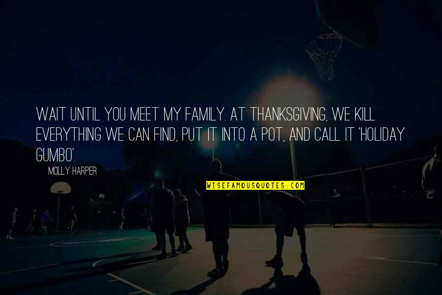 Call And Put Quotes By Molly Harper: Wait until you meet my family. At Thanksgiving,