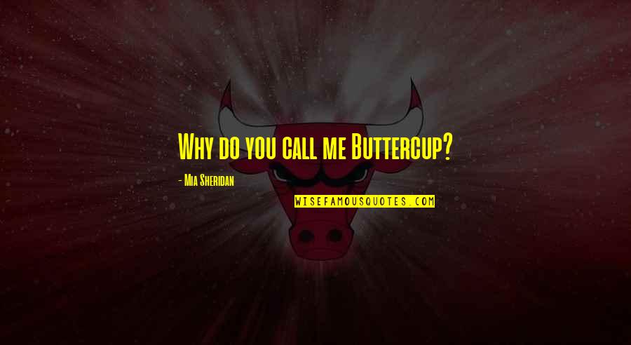 Call Me Quotes By Mia Sheridan: Why do you call me Buttercup?
