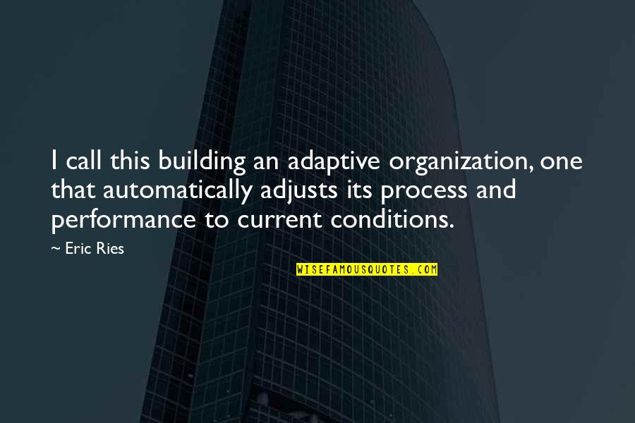 Call One Quotes By Eric Ries: I call this building an adaptive organization, one