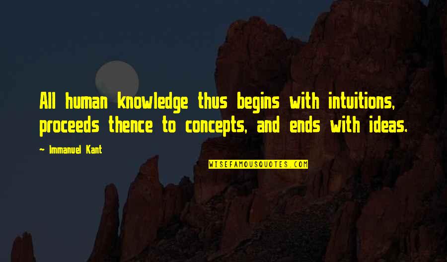 Call The Midwife Quotes By Immanuel Kant: All human knowledge thus begins with intuitions, proceeds