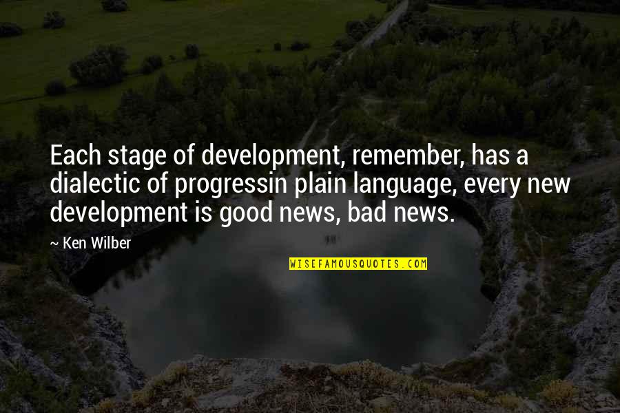 Callados Quotes By Ken Wilber: Each stage of development, remember, has a dialectic Callados Quotes By Ken Wilber: Each stage of development, remember, has a dialectic