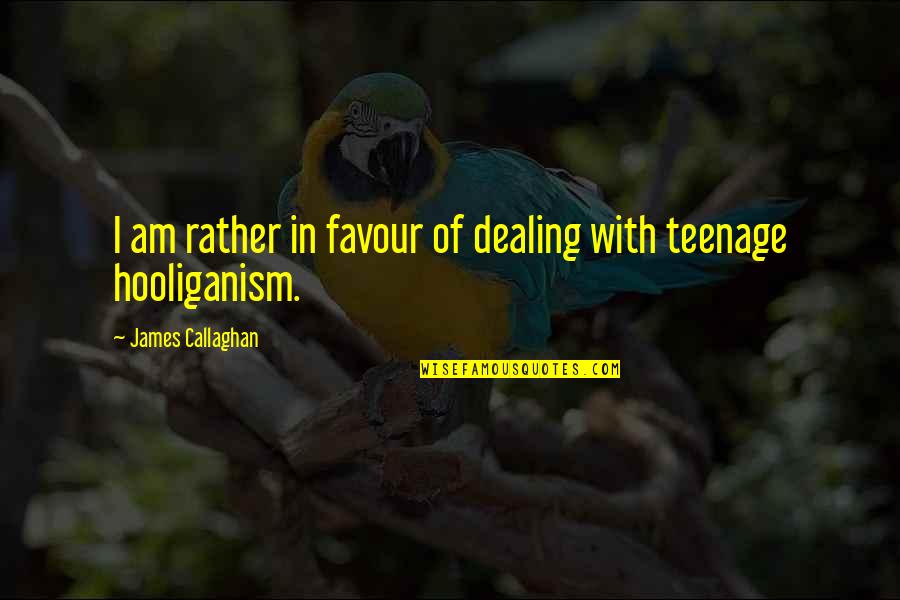 Callaghan Quotes By James Callaghan: I am rather in favour of dealing with