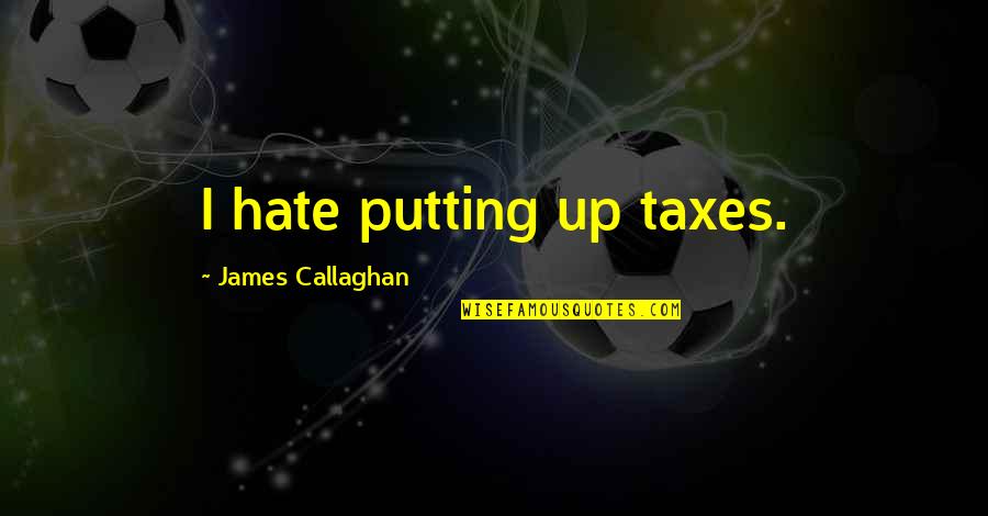 Callaghan Quotes By James Callaghan: I hate putting up taxes.