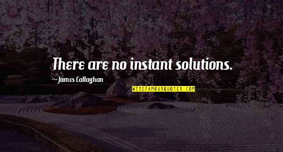 Callaghan Quotes By James Callaghan: There are no instant solutions.