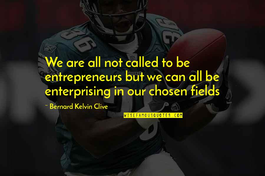 Called And Chosen Quotes By Bernard Kelvin Clive: We are all not called to be entrepreneurs