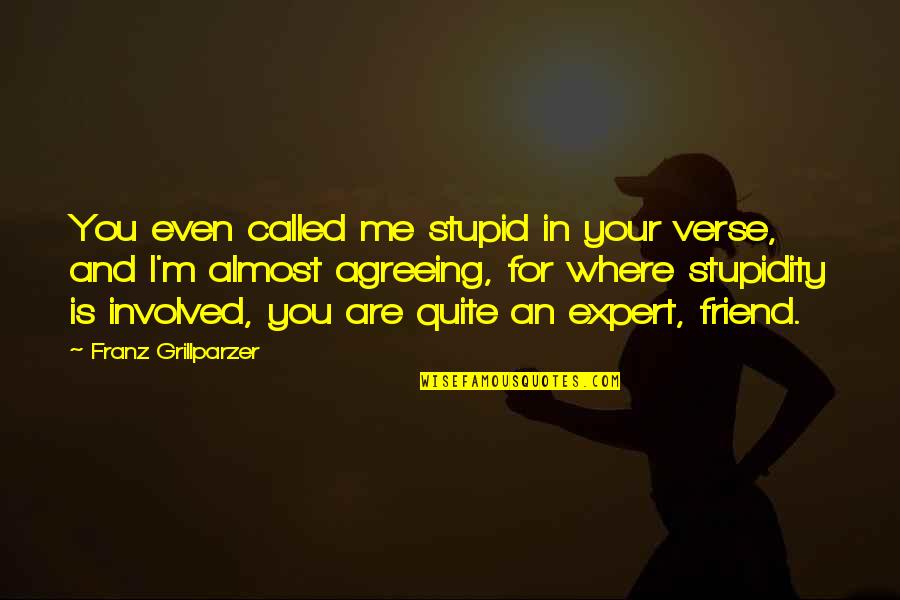 Called Stupid Quotes By Franz Grillparzer: You even called me stupid in your verse,