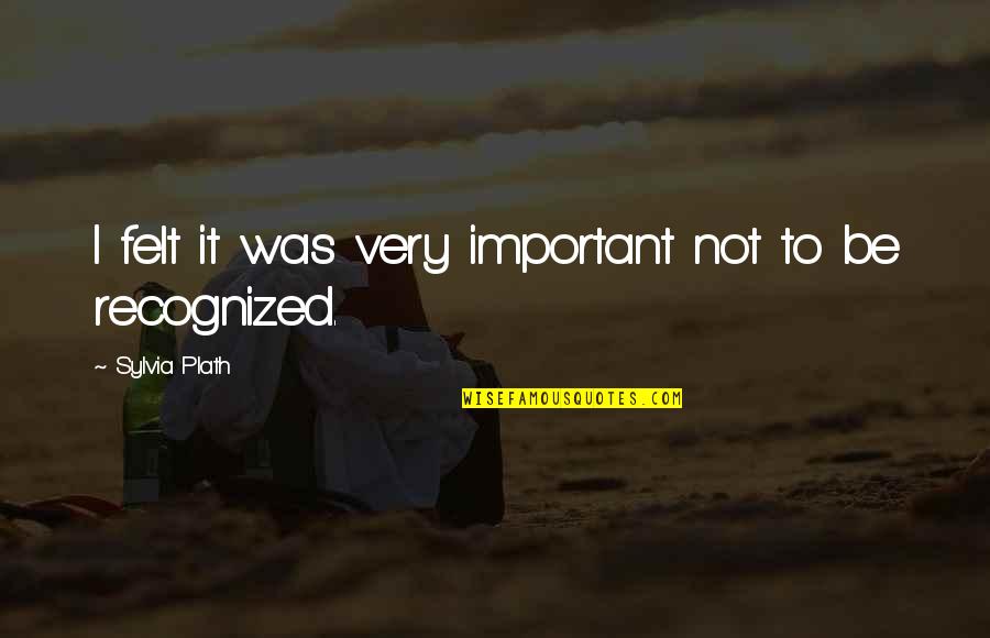 Calligaris Chairs Quotes By Sylvia Plath: I felt it was very important not to Calligaris Chairs Quotes By Sylvia Plath: I felt it was very important not to