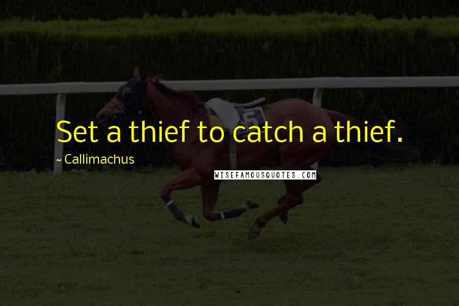 Callimachus quotes: Set a thief to catch a thief.