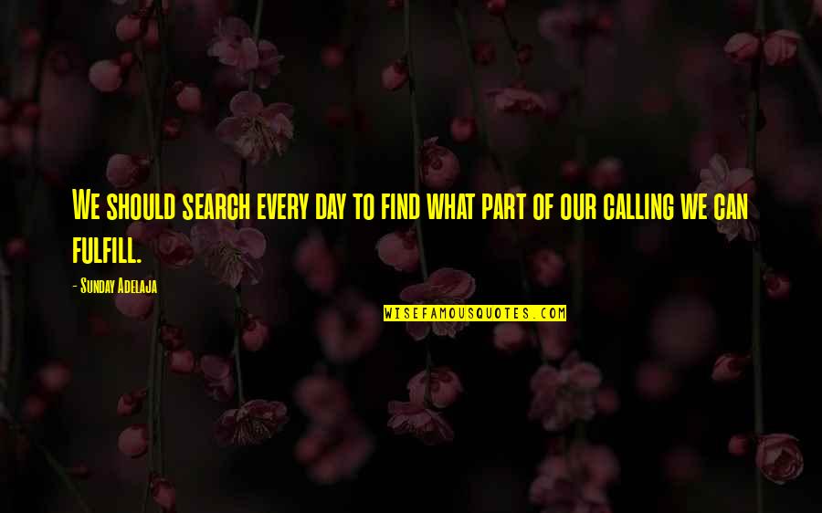 Calling It A Day Quotes By Sunday Adelaja: We should search every day to find what