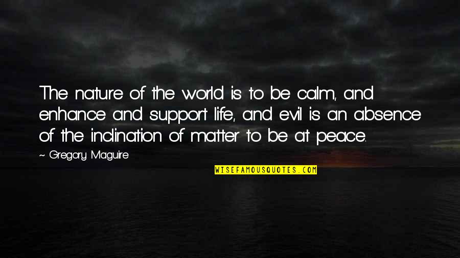 Calm And Peace Quotes By Gregory Maguire: The nature of the world is to be