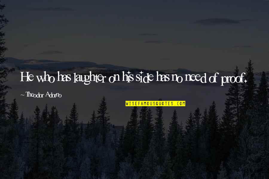Calm Cool Collected Quotes By Theodor Adorno: He who has laughter on his side has Calm Cool Collected Quotes By Theodor Adorno: He who has laughter on his side has