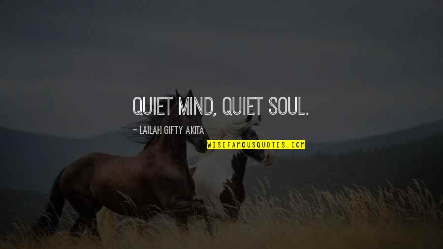 Calm Soul Quotes By Lailah Gifty Akita: Quiet mind, quiet soul.