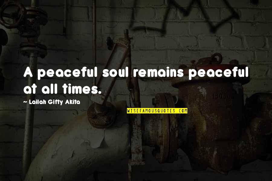 Calm Soul Quotes By Lailah Gifty Akita: A peaceful soul remains peaceful at all times.