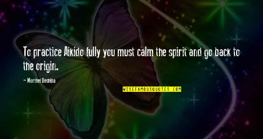 Calm Spirit Quotes By Morihei Ueshiba: To practice Aikido fully you must calm the