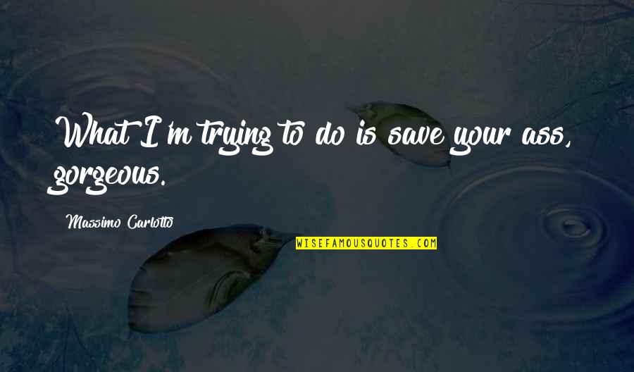 Calming Nerves Quotes By Massimo Carlotto: What I'm trying to do is save your
