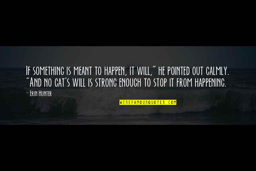 Calmly Quotes By Erin Hunter: If something is meant to happen, it will,"