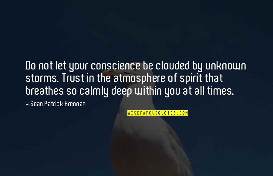 Calmly Quotes By Sean Patrick Brennan: Do not let your conscience be clouded by
