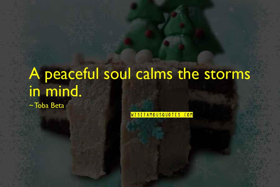 Calms My Soul Quotes By Toba Beta: A peaceful soul calms the storms in mind.