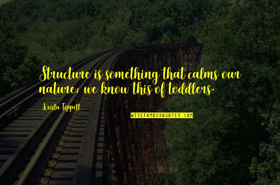 Calms Quotes By Krista Tippett: Structure is something that calms our nature; we