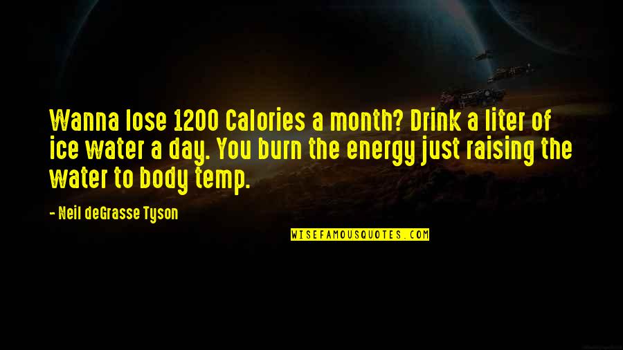Calories Quotes By Neil DeGrasse Tyson: Wanna lose 1200 Calories a month? Drink a