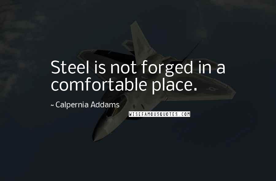 Calpernia Addams quotes: Steel is not forged in a comfortable place.