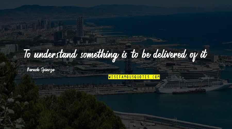 Caltagirone Family Quotes By Baruch Spinoza: To understand something is to be delivered of