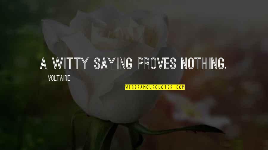 Calumniating Quotes By Voltaire: A witty saying proves nothing.