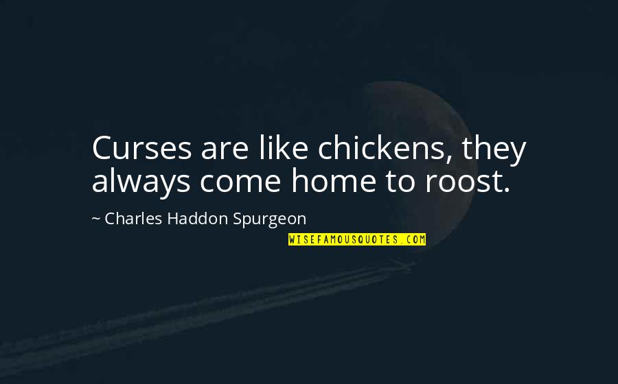 Calumny Quotes By Charles Haddon Spurgeon: Curses are like chickens, they always come home