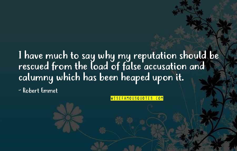 Calumny Quotes By Robert Emmet: I have much to say why my reputation
