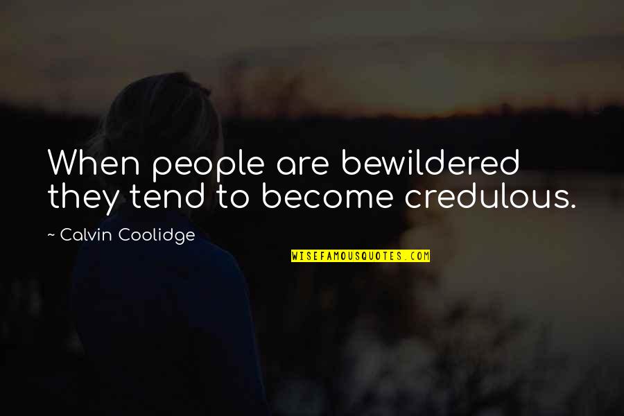 Calvin Coolidge Quotes By Calvin Coolidge: When people are bewildered they tend to become