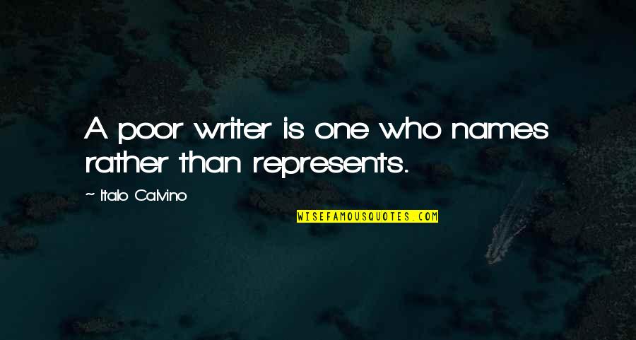 Calvino Quotes By Italo Calvino: A poor writer is one who names rather