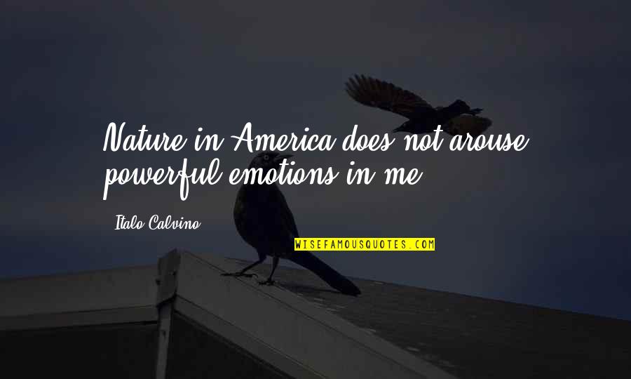 Calvino Quotes By Italo Calvino: Nature in America does not arouse powerful emotions