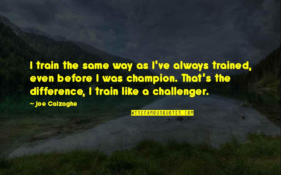 Calzaghe Quotes By Joe Calzaghe: I train the same way as I've always