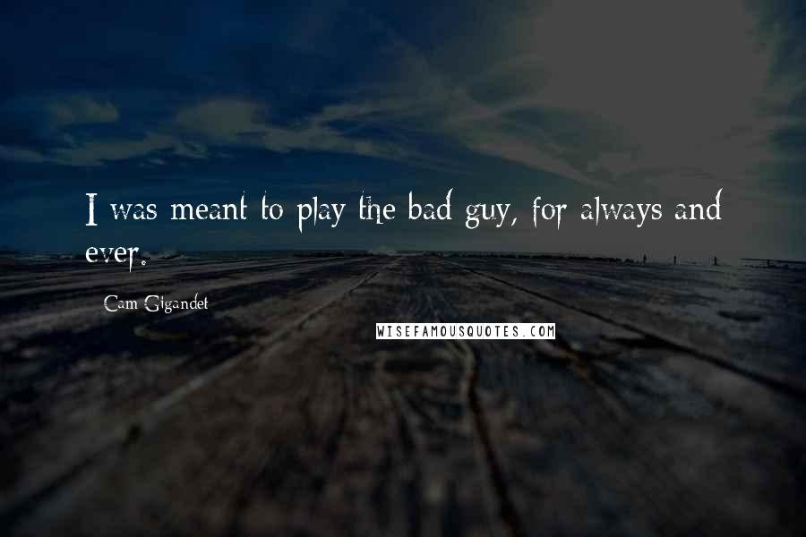 Cam Gigandet quotes: I was meant to play the bad guy, for always and ever.