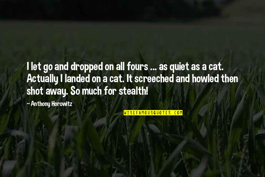 Camachee Quotes By Anthony Horowitz: I let go and dropped on all fours