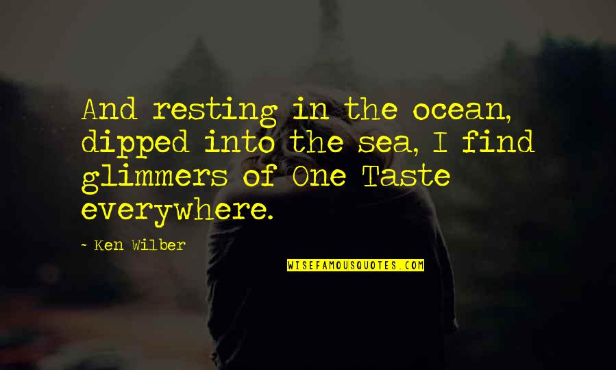 Camachee Quotes By Ken Wilber: And resting in the ocean, dipped into the