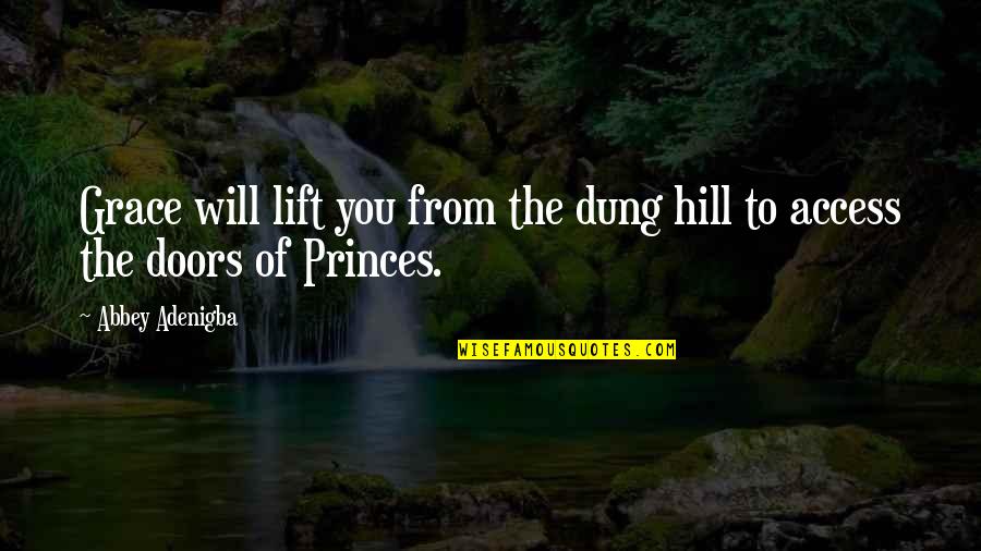 Camalian Quotes By Abbey Adenigba: Grace will lift you from the dung hill
