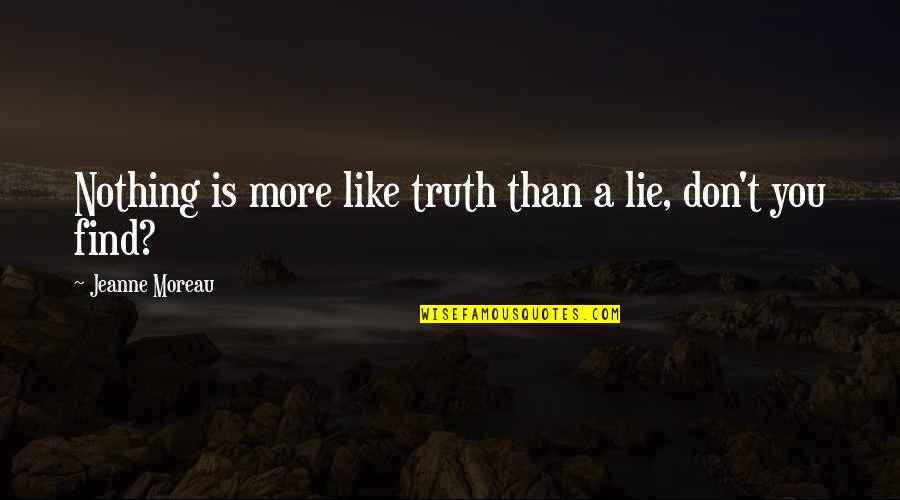 Camarades East Quotes By Jeanne Moreau: Nothing is more like truth than a lie,