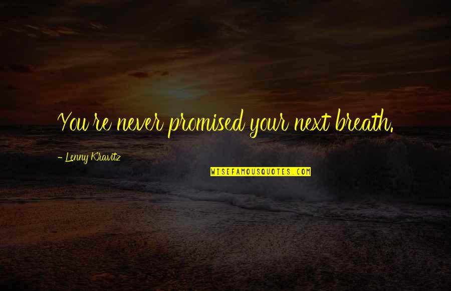Camarones En Quotes By Lenny Kravitz: You're never promised your next breath.