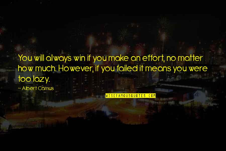 Camazine Quotes By Albert Camus: You will always win if you make an